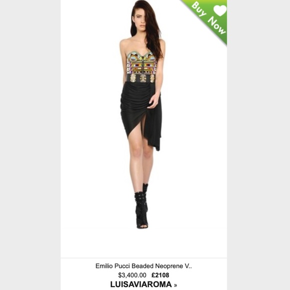 NEW! RARE Emilio Pucci Tribal Beaded Bustier Dress - Picture 12 of 15